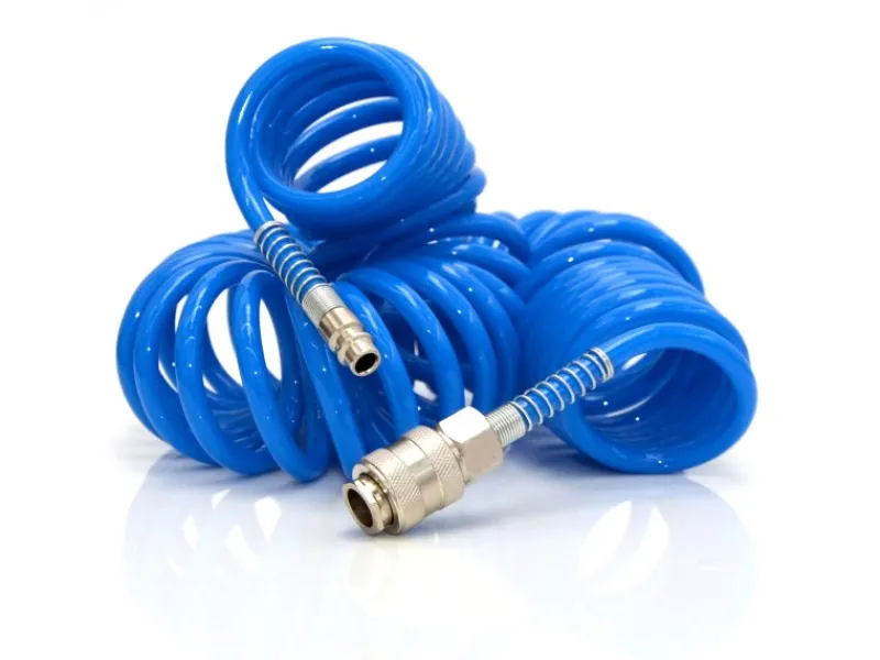 eyepower Schlauch Kupplungen|7.5 m Druckluftschlauch 1/4" Spiralförmig 10 Bar in Blau