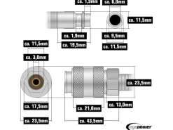 eyepower Schlauch Kupplungen|7.5 m Druckluftschlauch 1/4" Spiralförmig 10 Bar in Blau