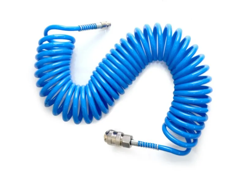 eyepower Schlauch Kupplungen|7.5 m Druckluftschlauch 1/4" Spiralförmig 10 Bar in Blau