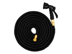 eyepower Gartenschläuche|Flexibler Gartenschlauch mit Brause und Anschluss-Stück 15 m Schwarz