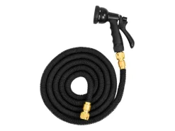 eyepower Gartenschläuche|Flexibler Gartenschlauch mit Brause und Anschluss-Stück 7.5 m Schwarz