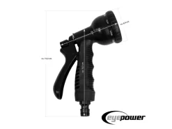 eyepower Gartenschläuche|Flexibler Gartenschlauch mit Brause und Anschluss-Stück 7.5 m Schwarz