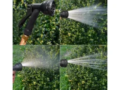 eyepower Gartenschläuche|Flexibler Gartenschlauch mit Brause und Anschluss-Stück 7.5 m Schwarz