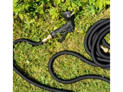 eyepower Gartenschläuche|Flexibler Gartenschlauch mit Brause und Anschluss-Stück 7.5 m Schwarz