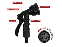 eyepower Gartenschläuche|Flexibler Gartenschlauch mit Brause und Anschluss-Stück 22.5 m Schwarz