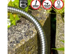 Knickfreier Edelstahlschlauch mit Anschluss-Stück 22.5 m Silber*eyepower Outlet