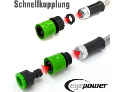 Knickfreier Edelstahlschlauch mit Anschluss-Stück 22.5 m Silber*eyepower Outlet