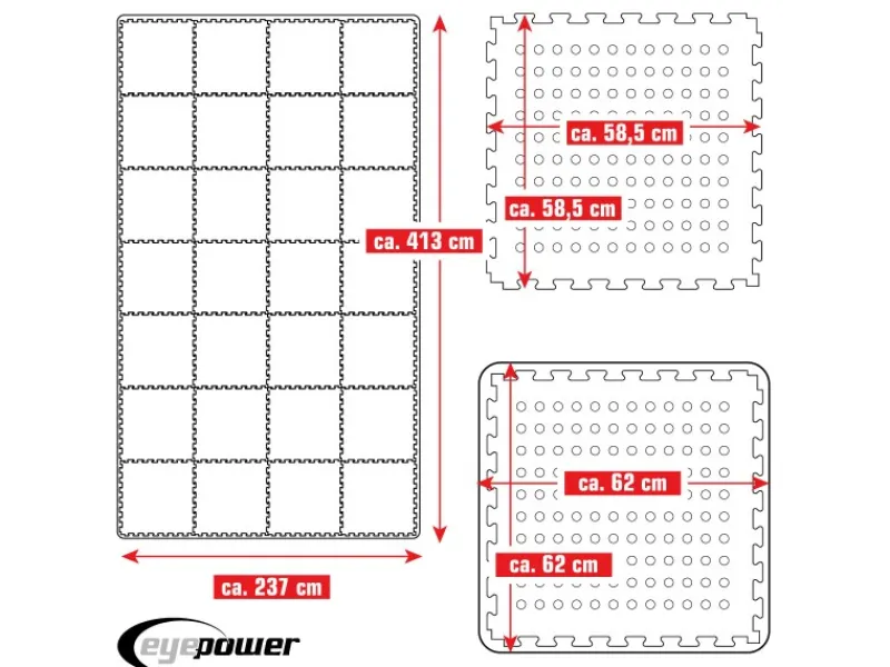 Poolmatte 62 x 62 cm 28er Set Grün*eyepower Discount