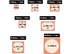 eyepower Pooltechnik|Aufstellpools|Poolmatte 50 x 50 cm 8er Set Orange