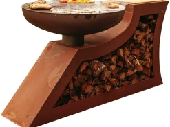 Feuerschalen|Ferrum Art Design Feuerstelle L-Form Rost