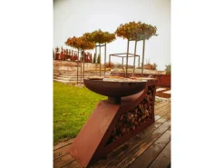 Feuerschalen|Ferrum Art Design Feuerstelle L-Form Rost