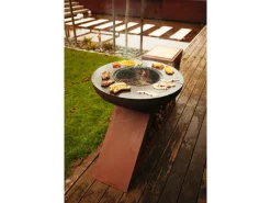 Feuerschalen|Ferrum Art Design Feuerstelle L-Form Rost