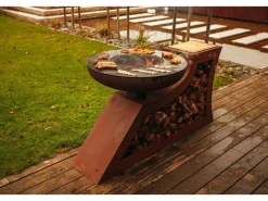 Feuerschalen|Ferrum Art Design Feuerstelle L-Form Rost