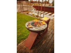 Feuerschalen|Ferrum Art Design Feuerstelle L-Form Rost