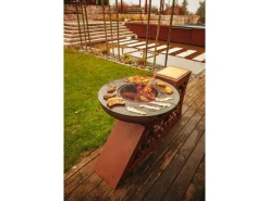 Feuerschalen|Ferrum Art Design Feuerstelle L-Form Rost