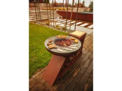 Feuerschalen|Ferrum Art Design Feuerstelle L-Form Rost