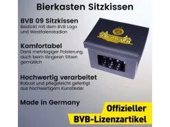 FIFITARA Bierkastensitz aus Kunstleder Bierkasten Sitzauflage als BVB Fanartikel für Garten Partykeller oder Unterwegs BVB Geschenke für Männer* Online