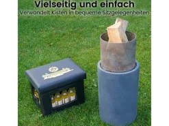 FIFITARA Bierkastensitz aus Kunstleder Bierkasten Sitzauflage als BVB Fanartikel für Garten Partykeller oder Unterwegs BVB Geschenke für Männer* Online