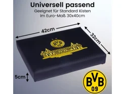 FIFITARA Bierkastensitz aus Kunstleder Bierkasten Sitzauflage als BVB Fanartikel für Garten Partykeller oder Unterwegs BVB Geschenke für Männer* Online