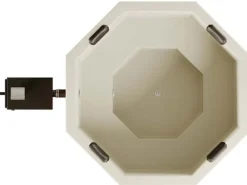 Badefass Kopenhagen Thermoholz 200x200 cm 7 Pers. Außeno. 35 kW Weiß*FinnTherm Clearance