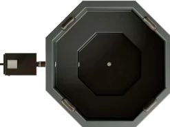 FinnTherm Outdoor Whirlpools|Badefass Kopenhagen Thermoholz 180x180 cm 6 Pers. Außeno. 27 kW Grau