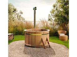 Holz-Badefass Bergen Ø 160 cm x 101 cm mit Ofen*FinnTherm Outlet