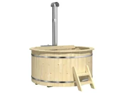 Holz-Badefass Bergen Ø 160 cm x 101 cm mit Ofen*FinnTherm Outlet