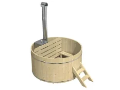 Holz-Badefass Bergen Ø 160 cm x 101 cm mit Ofen*FinnTherm Outlet