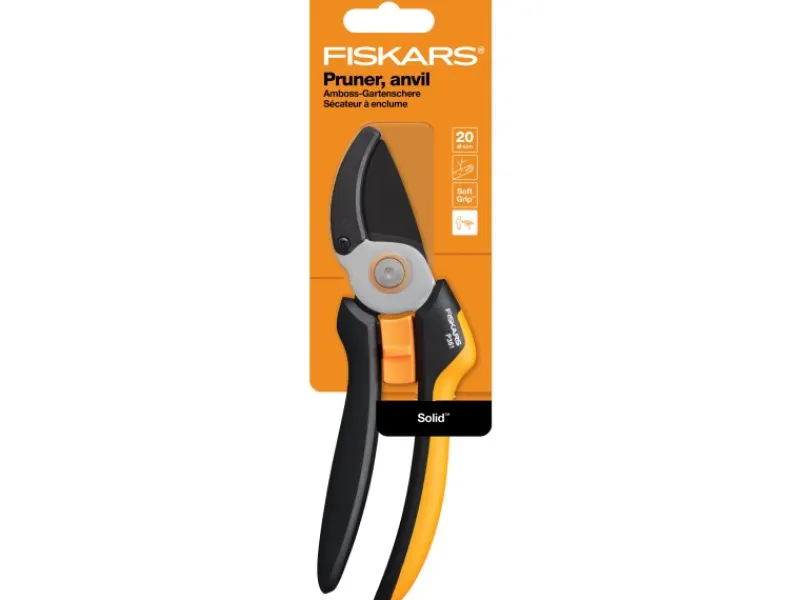 Amboss-Gartenschere P361 Solid Orange-Schwarz*Fiskars Best