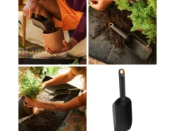 Fiskars Schaufeln|Gartenhandgeräte|Handschaufel mit Extra Hohem Rand