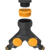 Fiskars Bewässerungssysteme|2-Wege-Ventil Multi On/ Off Doppelhahnverbinder