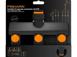 Fiskars Bewässerungssysteme|3-Wege-Ventil On/Off Comfort Schwarz-Orange