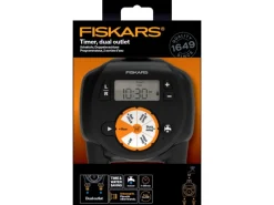 Fiskars Bewässerungssysteme|Zeitschaltuhr/Timer mit 2 Ausgängen Schwarz-Orange