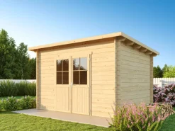 Kinder Fjordholz Kinder-Gartengeräte|Pultdach Gartenhaus Modell Ezra 4D Farblos Imprägniert