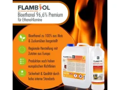 Bioethanol 96,6% Premium für Ethanolkamin in Kanistern 12 x 20l*Flambiol New