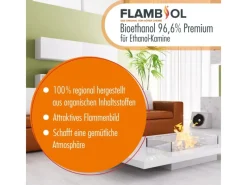Bioethanol 96,6% Premium für Ethanolkamin in Kanistern 12 x 20l*Flambiol New