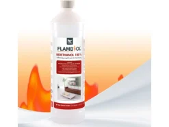 Flambiol Feuerkörbe|Bioethanol Hochrein 100% in Flaschen für Edelstahl-Tisch-Kamine 60 x 1l