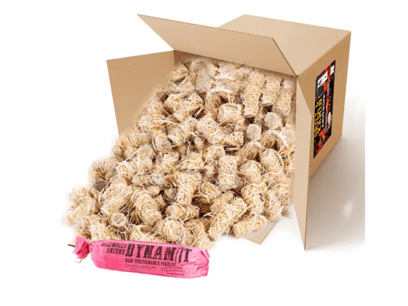 Flammingo Grillzubehör|Feuerschalen|Holzwolle Anzünder 5 kg Karton ca. 400 Stück