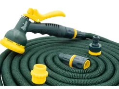 Flexibler Gartenschlauch 33m Grün inkl. Brause und Anschluss Stück*Steuber New