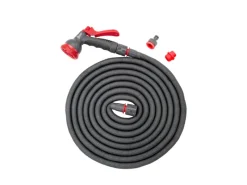 Flexibler Gartenschlauch 24,8 m Grau/Rot inkl. Brause und Anschluss Stück*Steuber Discount