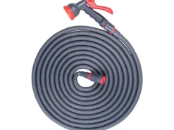 Flexibler Gartenschlauch 24,8 m Grau/Rot inkl. Brause und Anschluss Stück*Steuber Discount