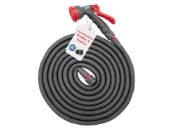 Flexibler Gartenschlauch 24,8 m Grau/Rot inkl. Brause und Anschluss Stück*Steuber Discount