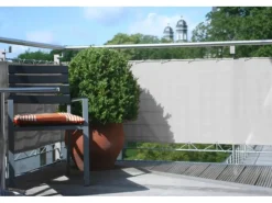 Floracord Balkonsichtschutz|Balkonverkleidung Silbergrau 90 cm x 500 cm