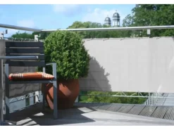 Floracord Balkonsichtschutz|Balkonverkleidung Silbergrau 65 cm x 500 cm