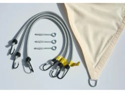 Floracord Sonnensegel|Dreiecksonnensegel Hell 360 cm mit Regenschutz