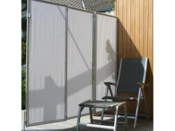 Floracord Sonnensegel|Paravent Sicht- und Windschutz Hell Silbergrau 210 cm x 170 cm