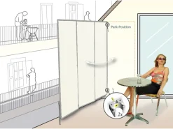 Floracord Sonnensegel|Paravent Sicht- und Windschutz Hell Silbergrau 210 cm x 170 cm