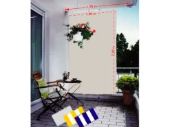 Floracord Sonnensegel|Senkrechtsonnensegel Hellgrau 230 cm x 140 cm