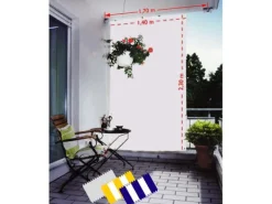 Senkrecht-Sonnensegel Rechteckig Wasserfest 230 cm x 140 cm Elfenbein*Floracord Sale