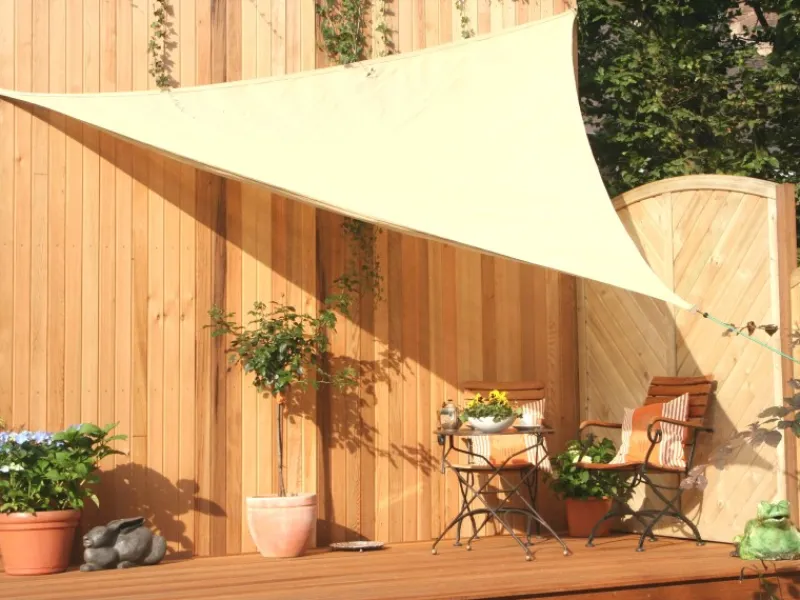 Sonnensegel Dreieckig Wasserdurchlässig 360 cm x 360 cm Weizen*Floracord Online